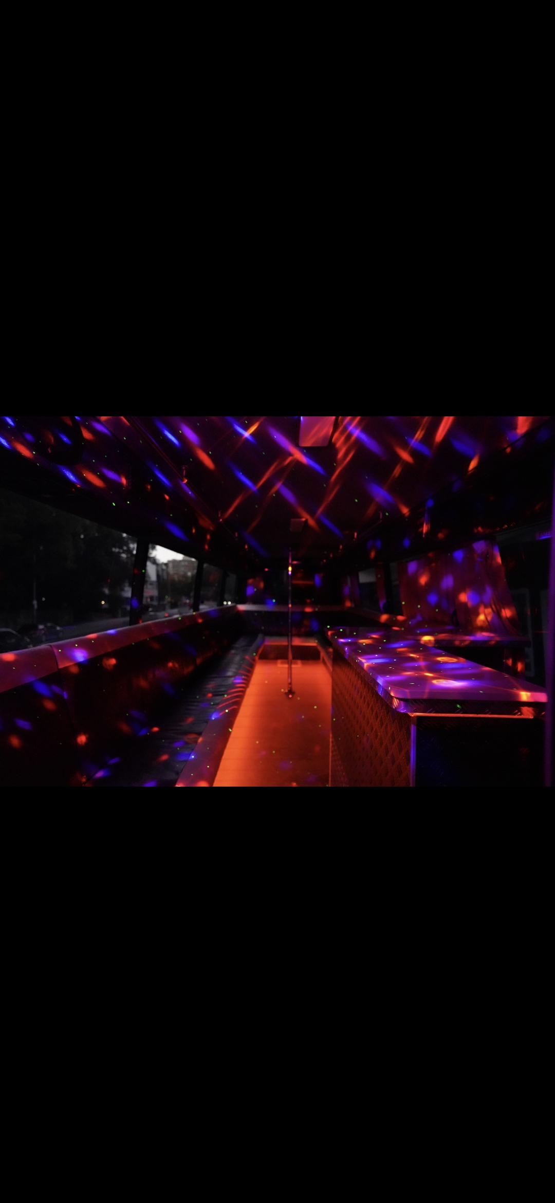 NSW Party and Rescue Fire Bus limo-style seating