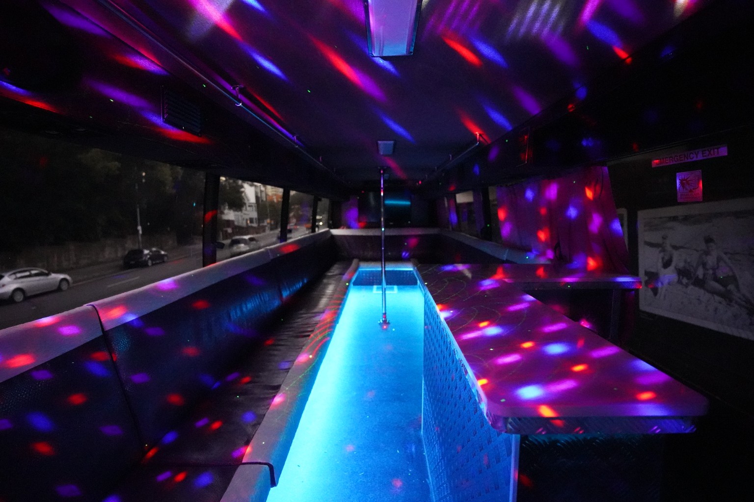 Party Rescue blue interior lights